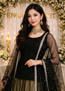 Elegant Black & Gold Indian Outfit
