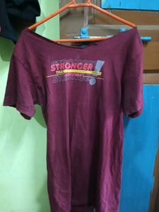 Maroon "Stronger Than Yesterday" T-Shirt