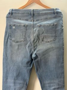 Stylish Ripped Blue Denim Jeans