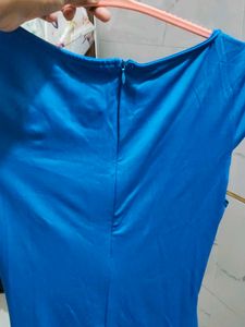Wrap Style Royal Blue Dress
