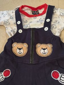 Cute Bear Overalls and T-shirt Set