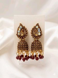 combo of 2 Peacock Jhumka Earrings