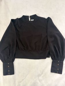 Black Puff Sleeve Blouse