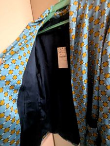 🌟🌐ZARA BLUE PRINT BLAZER KIMONO JACKET 🌟🌐