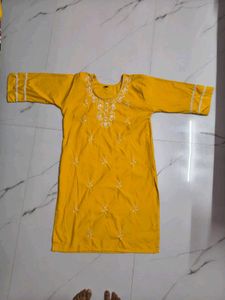 Vibrant Yellow Embroidered Kurta