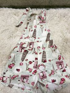 Parisian Rose Print Overalls