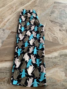 Penguin Print Wide Leg Pants