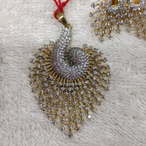 peacock feather pendant set