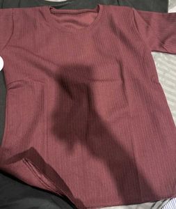 Ribbed Knit Short Sleeve Top