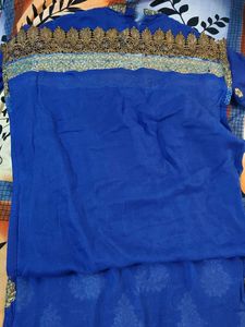 Royal Blue Embroidered Kurta Hardly wored