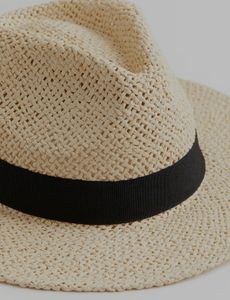 Straw Hat with Black Band