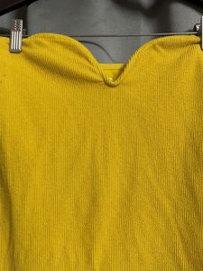 Bright Yellow Strapless Mini Dress