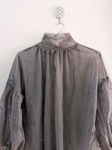 Sheer Pearl Embellished Top