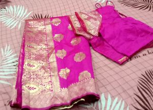Silk Saree &amp; Designer Blouse 💖