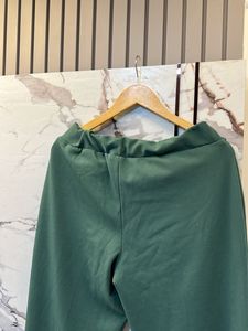 Stylish Green Wide-Leg Pants, Waist- 36/34