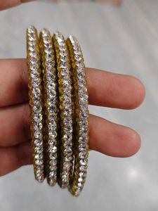 Sparkling Gold & Crystal Bangles