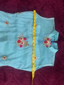 Blue Embroidered Indian Top