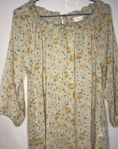 Floral Print Peasant Top
