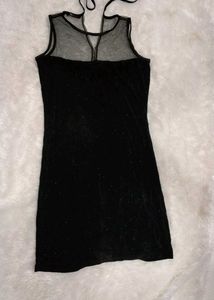 Black glitter mini dress