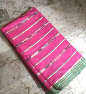 New Fancy Cotton Saree Attached फॉल