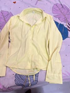Women's Pale Yellow Button-Up Shirt