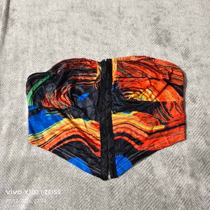 33127. Vibrant Abstract Print Tube Top
