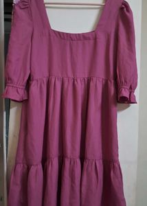 Chic Square Neck Tiered Midi Dress