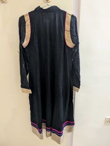 Beautiful Black Kurta with Pink Embroidery