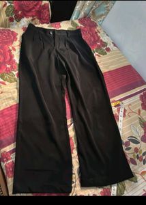 Black Korean pleated WIDE LEG TROUSER