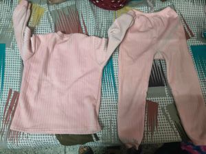 Adorable Pink Dino Fleece Cord set for 5-7 years