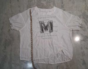 White Graphic Print T-Shirt