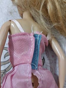 Old handmade Pink Sparkly Ruched Dress