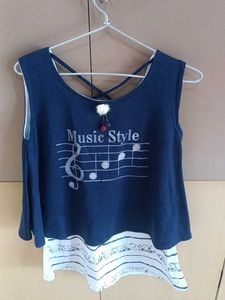 Sale 😍 Stylish Navy Blue Music Style Top