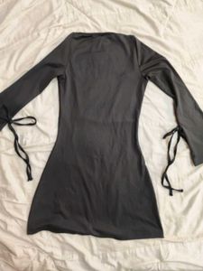Black Bell Sleeve Mini Dress