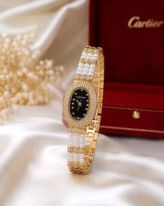 Elegant Pearl & Diamond Watch Cartier