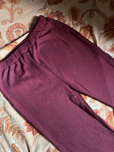 High Waist Ribbed Flared Trouser