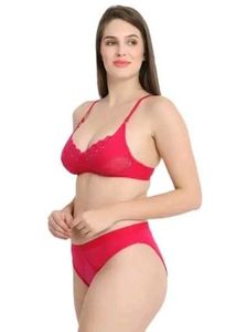 Vibrant Red Bra and Panty Set