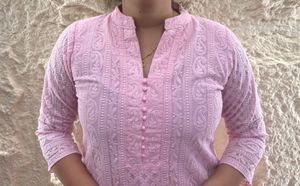 Pink Chikankari Kurta