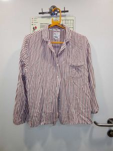 Striped Button-Up night suit upper