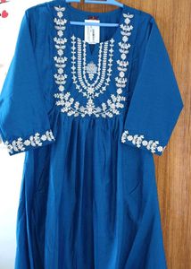 Elegant Blue Embroidered Kurta Set