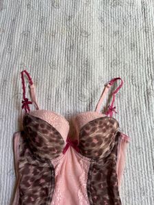 leopard print lace corset top