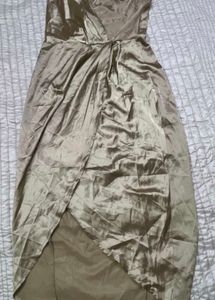 Elegant Satin Wrap Dress