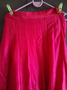 Elegant Gold &amp; Pink Anarkali Gown