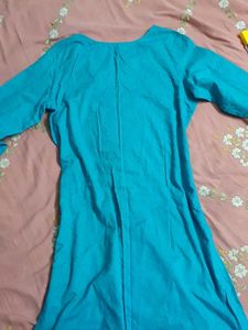 Turquoise Embroidered Kurta
