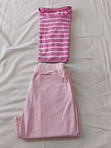 Pink and White Striped T-Shirt