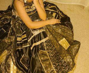 Elegant Black &amp; Gold Lehenga Choli