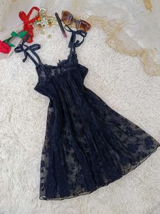 Gorgeous Black Floral Lace Nightdress
