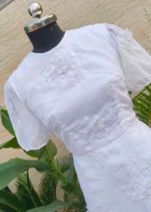 Elegant White Embroidered Dress