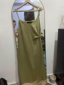 Satin Olive Green Slip Dress