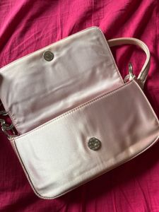 Primark Pink Satin Heart Detail Shoulder Bag